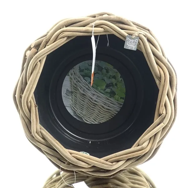VAN DER LEEDEN DRYPOT® Rattan Pflanzschale Grau Ø 40 cm - Sylter Körbe