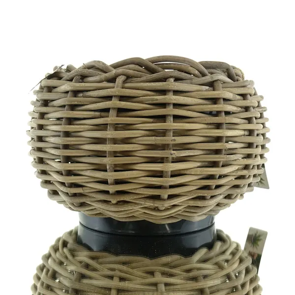 VAN DER LEEDEN DRYPOT® Rattan Tina Pflanzkübel Grau Ø 29 cm - Sylter Körbe