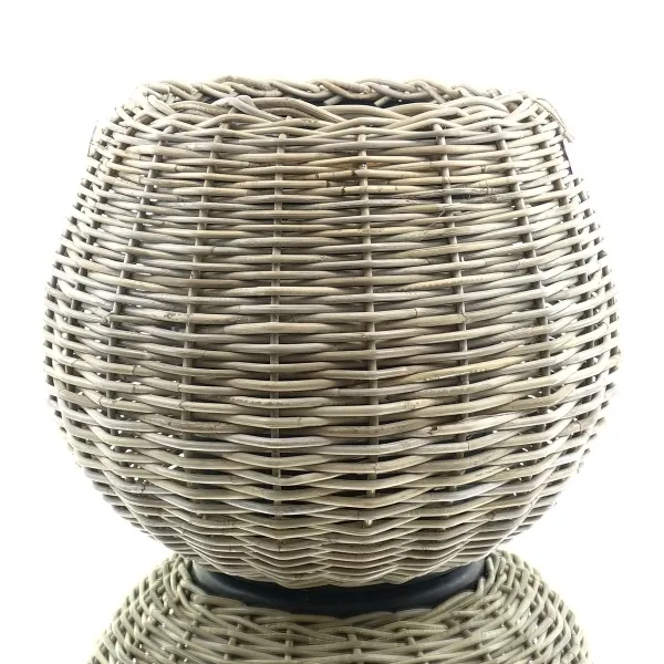 VAN DER LEEDEN DRYPOT® Rattan Tina Pflanzkübel Grau Ø 55 cm - Sylter Körbe VAN DER LEEDEN DRYPOT® Rattan Tina Pflanzkübel Grau Ø 55 cm - Sylter Körbe