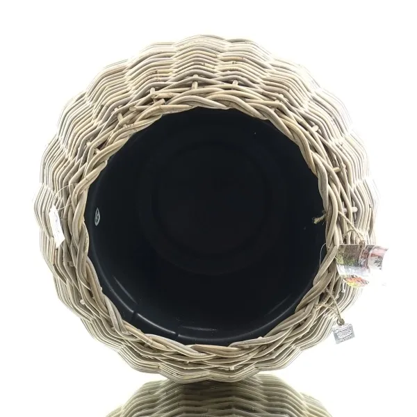 VAN DER LEEDEN DRYPOT® Rattan Tina Pflanzkübel Grau Ø 55 cm - Sylter Körbe