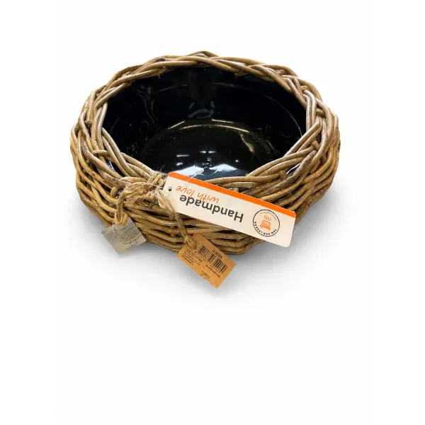 VAN DER LEEDEN DRYPOT® Rattan Tina Pflanzschale Grau Ø 32 cm - Sylter Körbe