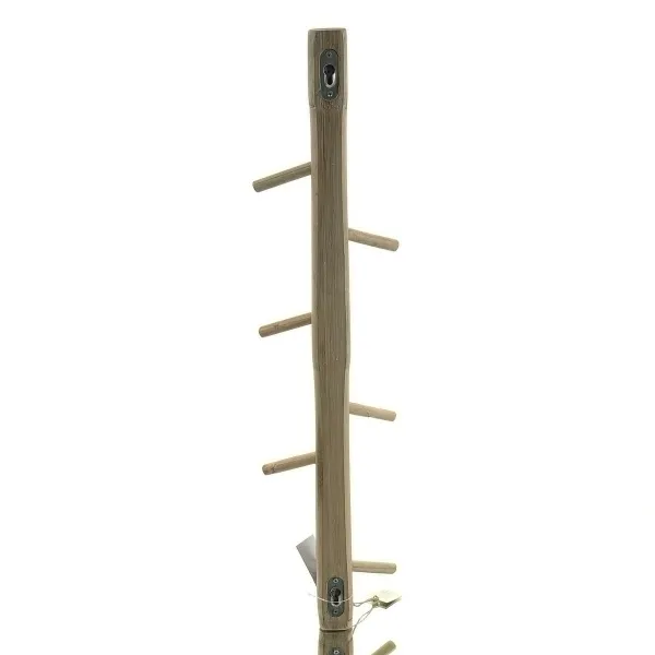 VAN DER LEEDEN Garderobenleiste Natur senkrecht mit 10 Haken 60 cm - Teakholz