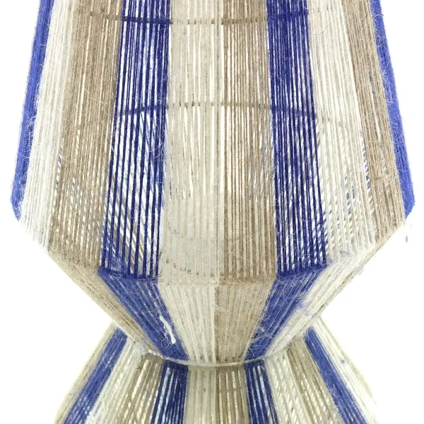 VAN DER LEEDEN Laterne Ø 35 cm Höhe 50 cm natur weiß blau - Jute