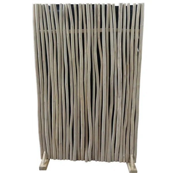 VAN DER LEEDEN Paravent Teak Natur 110 cm x 30 cm Höhe 175 cm