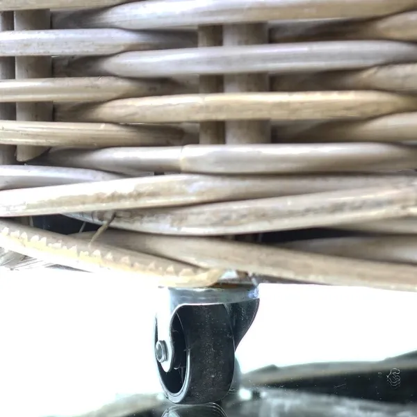 VAN DER LEEDEN Rattan Kaminholzkorb mit Rollen Ø 60 cm