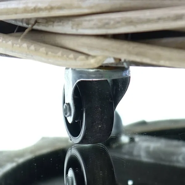 VAN DER LEEDEN Rattan Kaminholzkorb mit Rollen Ø 60 cm