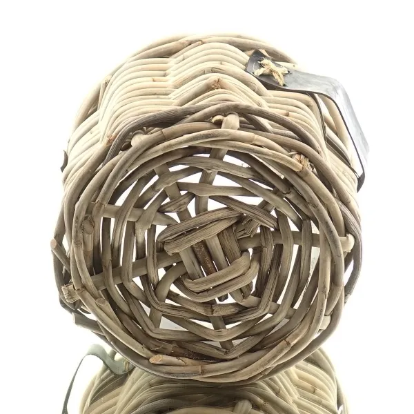 VAN DER LEEDEN Rattan Übertopf Grau konisch mit Folienauskleidung Ø 35 cm