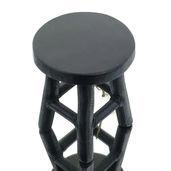 VAN DER LEEDEN Schemel Schwarz Ø 15 cm - Teakholz massiv