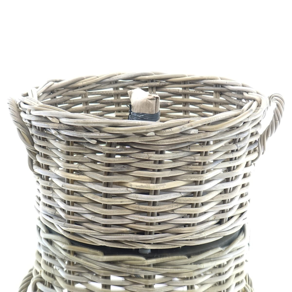 VAN DER LEEDEN Sonnenschirmständer Rattan grau Ø 48 Höhe 25 cm