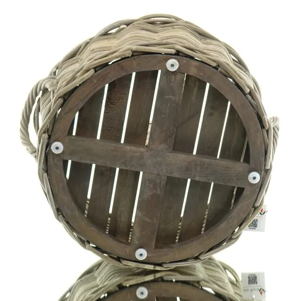 VAN DER LEEDEN Sonnenschirmständer Rattan grau Ø 48 Höhe 25 cm