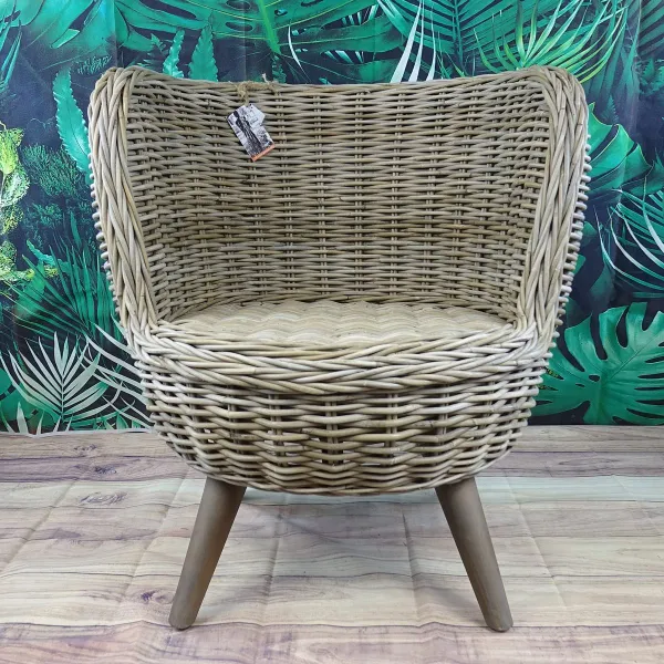 VAN DER LEEDEN Balkon & Garten Rattansessel Jakarta Grau Ø ca. 80 cm