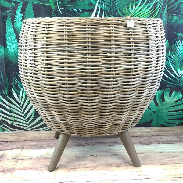 VAN DER LEEDEN Balkon & Garten Rattansessel Jakarta Grau Ø ca. 80 cm