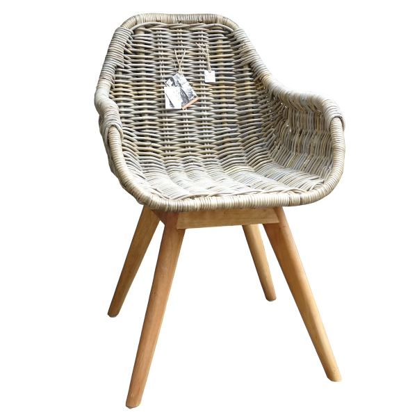 VAN DER LEEDEN Stuhl Lounge Rattan 56 cm x 60 cm Höhe 83 cm