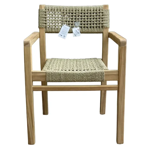 VAN DER LEEDEN Stuhl Teak/Kunststoffseil 58x54 cm Höhe 83 cm