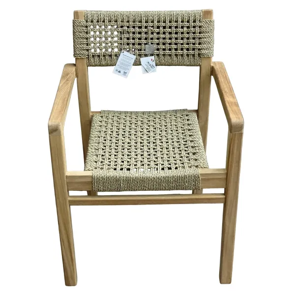 VAN DER LEEDEN Stuhl Teak/Kunststoffseil 58x54 cm Höhe 83 cm
