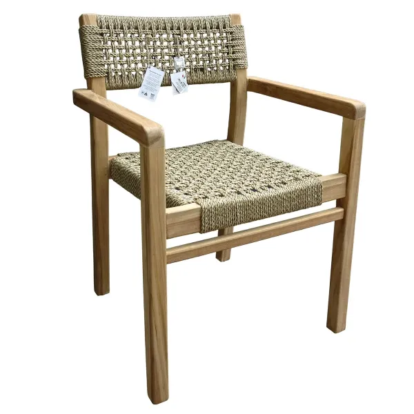 VAN DER LEEDEN Stuhl Teak/Kunststoffseil 58x54 cm Höhe 83 cm
