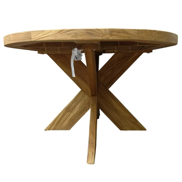 VAN DER LEEDEN Tisch Kreuzbein Oval Teak Natural 240x110 cm Höhe 78 cm