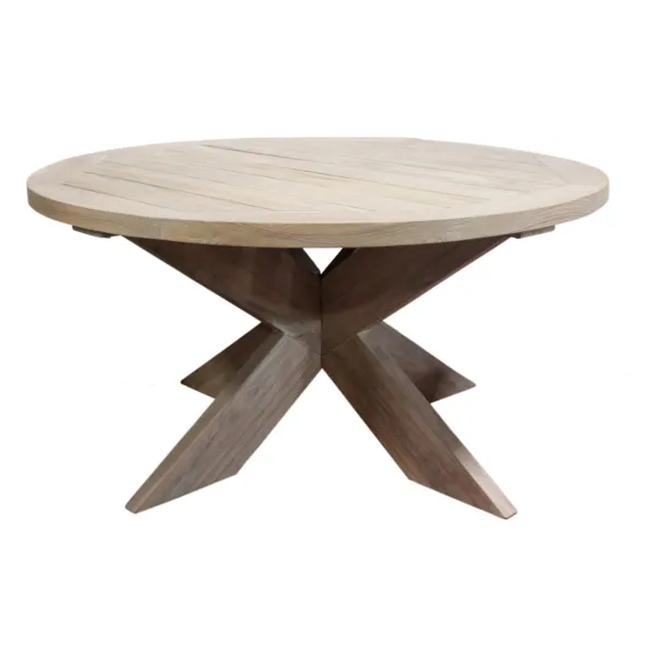 VAN DER LEEDEN Tisch Kreuzbein Rund Teak Natural Ø 150 Höhe 78 cm