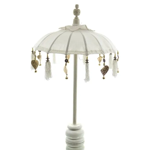 VAN DER LEEDEN Tisch-Sonnenschirm Bali Mini Weiß Ø 50 cm