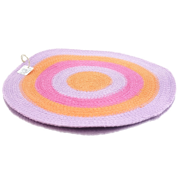 VAN DER LEEDEN Tischset Pink Lila Orange Ø 38 cm - Seegras