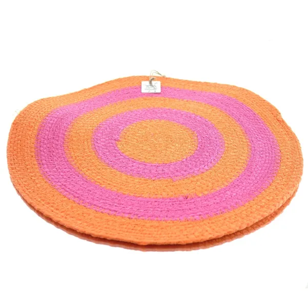 VAN DER LEEDEN Tischset Pink & Orange Ø 38 cm - Seegras VAN DER LEEDEN Tischset Pink & Orange Ø 38 cm - Seegras
