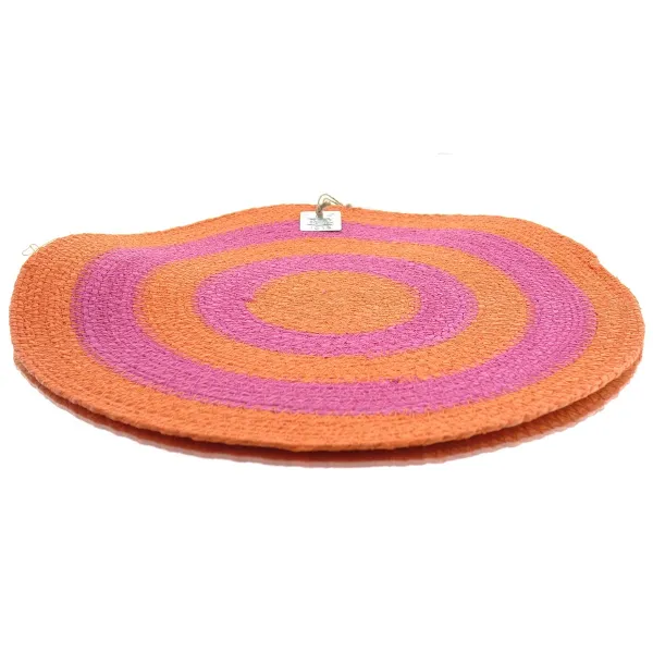 VAN DER LEEDEN Tischset Pink & Orange Ø 38 cm - Seegras