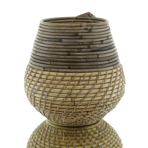 VAN DER LEEDEN Topf Stripe/Lombok grau blond Ø 24 Höhe 25 cm