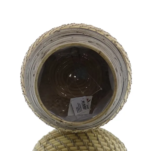 VAN DER LEEDEN Topf Stripe/Lombok grau blond Ø 24 Höhe 25 cm
