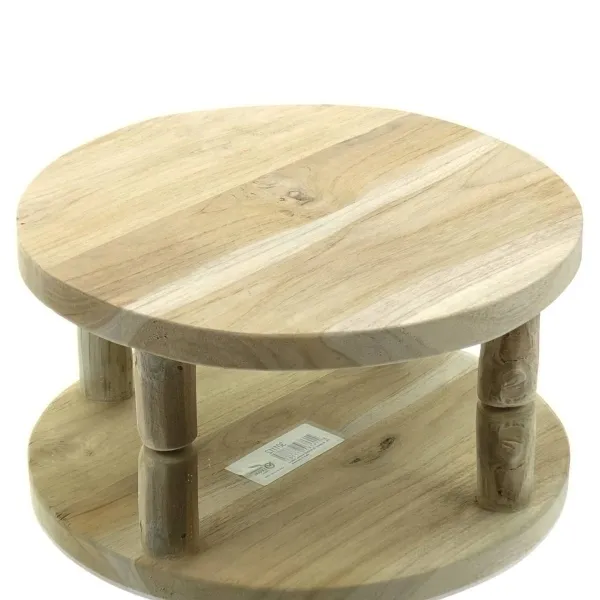 VAN DER LEEDEN Untersetzer - Platte mit 4 Beinen Natur Ø 30 cm - Teakholz massiv VAN DER LEEDEN Untersetzer - Platte mit 4 Beinen Natur Ø 30 cm - Teakholz massiv