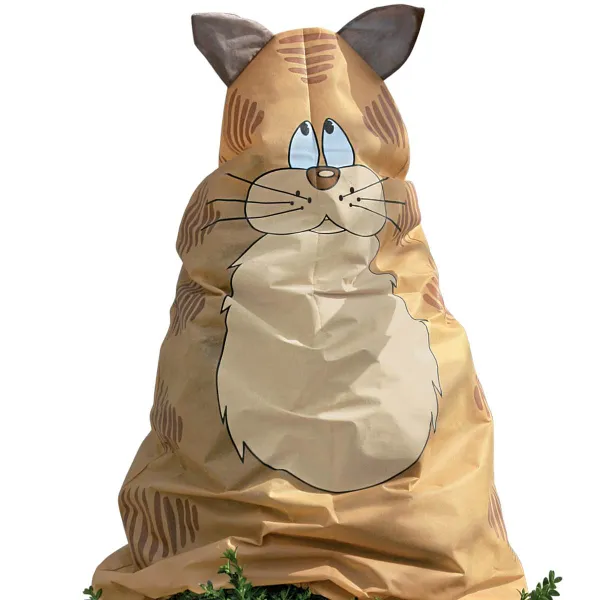 Videx® Pflanzen-Winterschutz-Vlieshaube Kater Felix Orange & Braun 125 x 120 cm