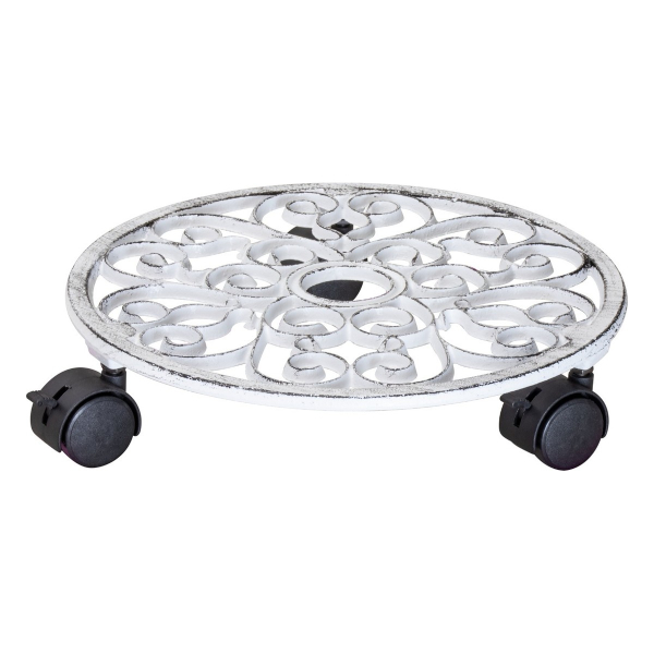 Wagner Pflanzenroller Antik weiß, Ø 29 cm, Tragkraft 50 kg
