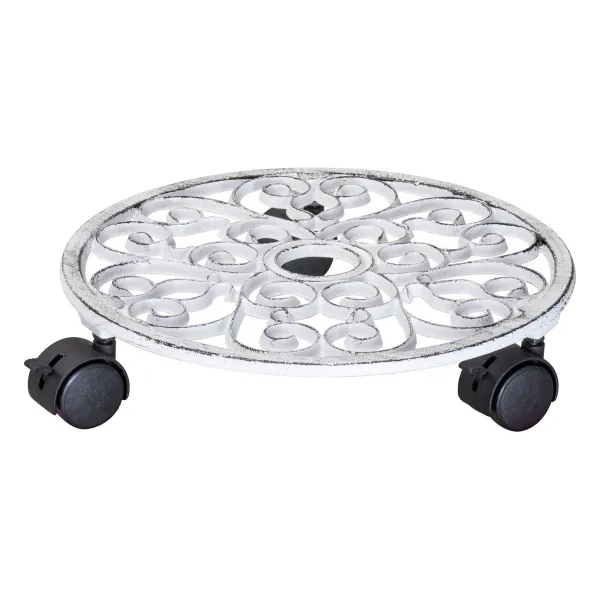 Wagner Pflanzenroller Antik weiß, Ø 29 cm, Tragkraft 50 kg
