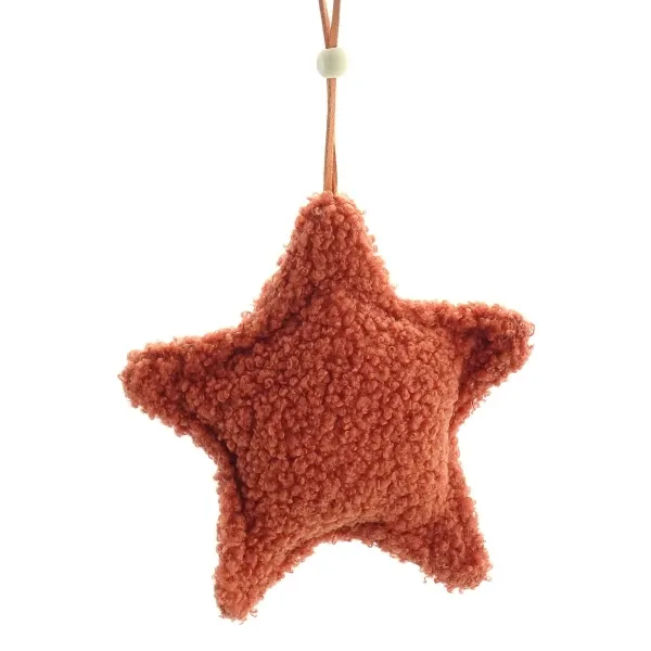 Weihnachstdeko Stern Terracottafarben aus Plüschstoff Ø 12 cm - Polyester Weihnachstdeko Stern Terracottafarben aus Plüschstoff Ø 12 cm - Polyester