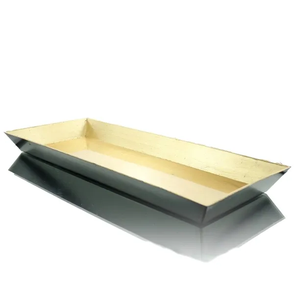 Weihnachtliche Deko - Schale / Tablett Goldfarben 50 x 20 cm - Kunststoff Weihnachtliche Deko - Schale / Tablett Goldfarben 50 x 20 cm - Kunststoff