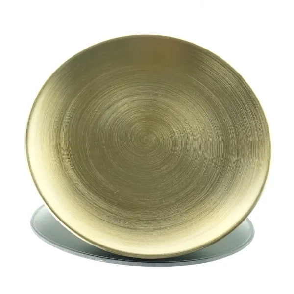 Weihnachtlicher Deko-Teller Goldfarben metallic Ø 18 cm - Kunststoff Weihnachtlicher Deko-Teller Goldfarben metallic Ø 18 cm - Kunststoff