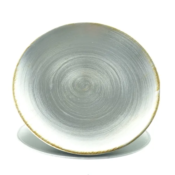 Weihnachtlicher Deko-Teller Silberfarben gewölbt Ø 28 cm - Kunststoff Weihnachtlicher Deko-Teller Silberfarben gewölbt Ø 28 cm - Kunststoff