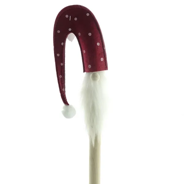 Weihnachtlicher Dekostecker Santa Rot & Grau gepunktete Mütze 50 cm - Holz Weihnachtlicher Dekostecker Santa Rot & Grau gepunktete Mütze 50 cm - Holz