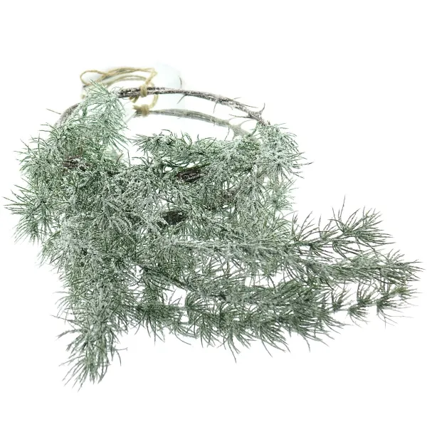 Weihnachtlicher Traumfänger aus Zedernzweigen beschneit Ø ca. 20 cm - Kunststoff
