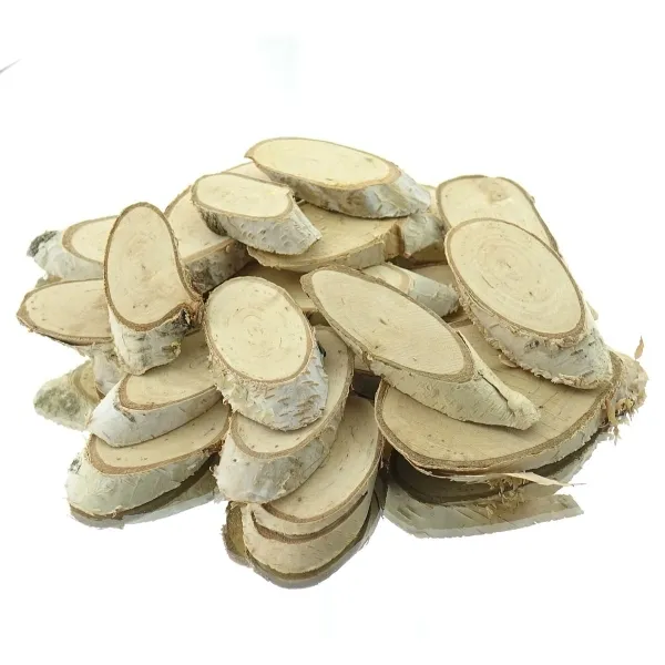 Weihnachts-Bastelartikel Birkenscheiben Natur oval 5 - 10 cm - Holz