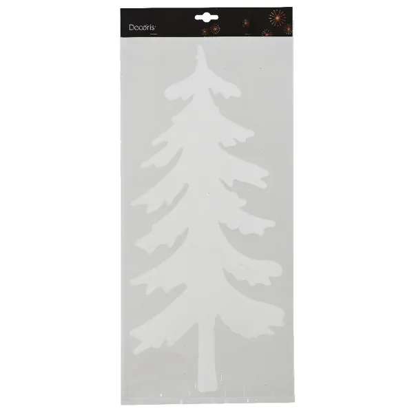 Weihnachts-Fensterbildaufkleber Tannenbaum Weiß grob gezeichnet 49 x 23 cm