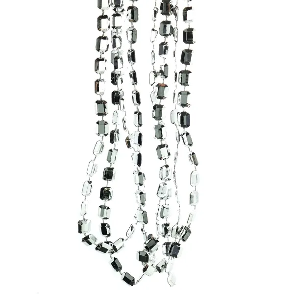 Weihnachts-Girlande Silver silberfarben in Baguetteform 2,7 Meter - Kunststoff Weihnachts-Girlande Silver silberfarben in Baguetteform 2,7 Meter - Kunststoff