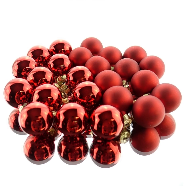 Weihnachts-Micro-Kugeln Christmas Red rot Ø 2,5 cm aus Glas - 24er Set