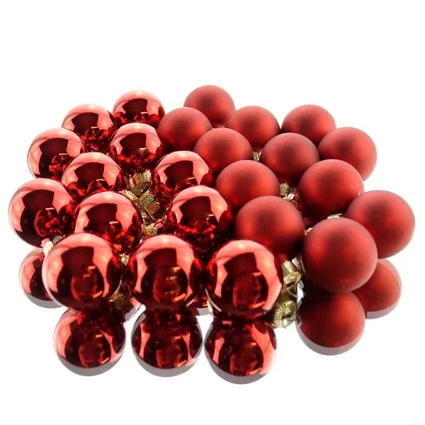 Weihnachts-Micro-Kugeln Christmas Red rot Ø 2,5 cm aus Glas - 24er Set Weihnachts-Micro-Kugeln Christmas Red rot Ø 2,5 cm aus Glas - 24er Set