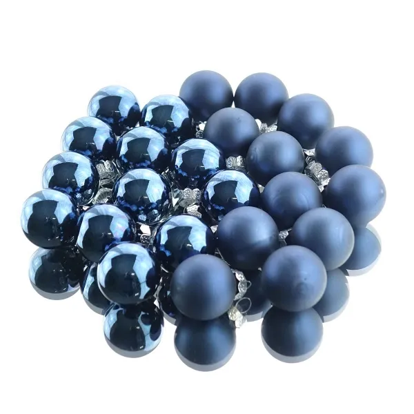 Weihnachts-Micro-Kugeln Night Blue dunkelblau Ø 2,5 cm aus Glas - 24er Set