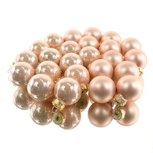 Weihnachts-Micro-Kugeln Peach Pearl Ø 2,5 cm aus Glas - 24er Set