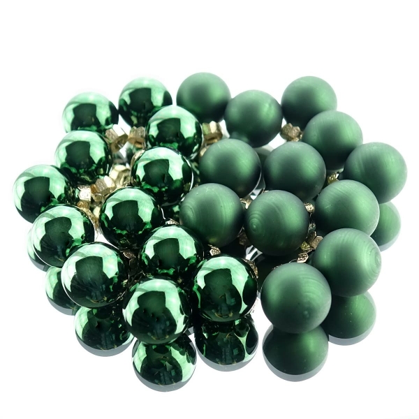 Weihnachts-Micro-Kugeln Piniengrün Ø 2,5 cm aus Glas - 24er Set