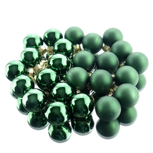 Weihnachts-Micro-Kugeln Piniengrün Ø 2,5 cm aus Glas - 24er Set