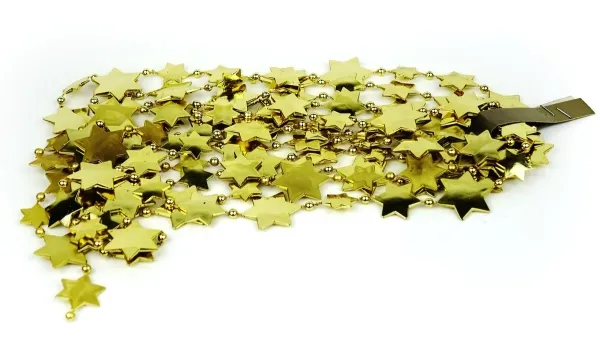 Weihnachts-Sterngirlande Light Gold goldfarben 2,7 Meter - Kunststoff