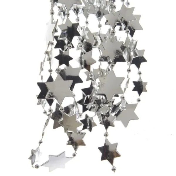 Weihnachts-Sterngirlande Silver silberfarben 2,7 Meter - Kunststoff Weihnachts-Sterngirlande Silver silberfarben 2,7 Meter - Kunststoff