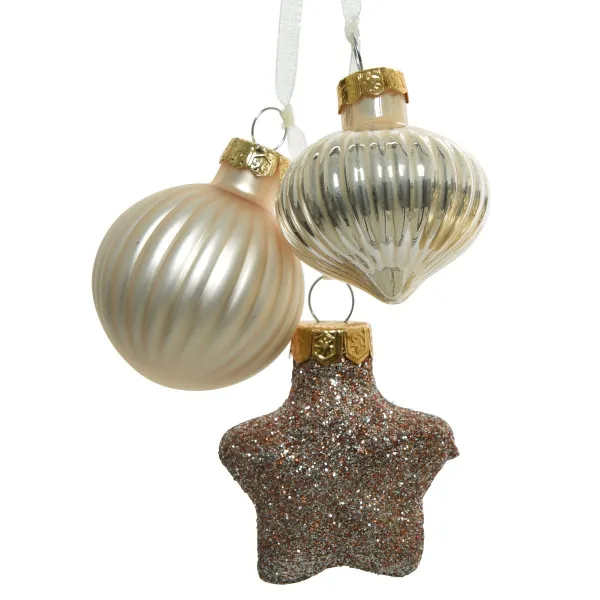 Anhänger 3er Bundle matt, glanz & Glitter perle - Glas Anhänger 3er Bundle matt, glanz & Glitter perle - Glas